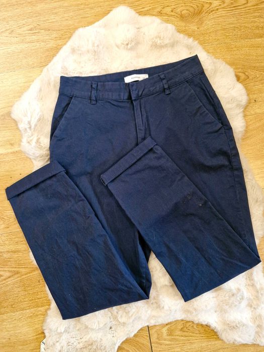 Spodnie chino bawełniane granatowe Reserved 36