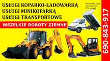 minikoparka koparko-ładowarka transport fundamenty przyłącza wlz