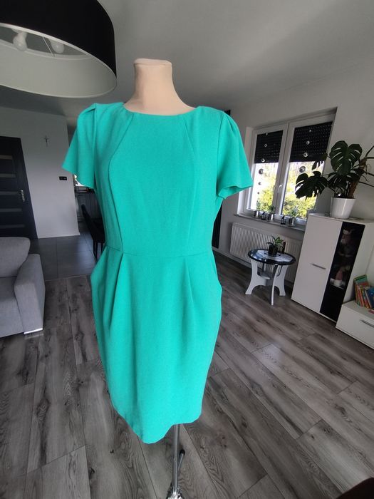 R.40 turkusowa sukienka na codzien i nie tylko
