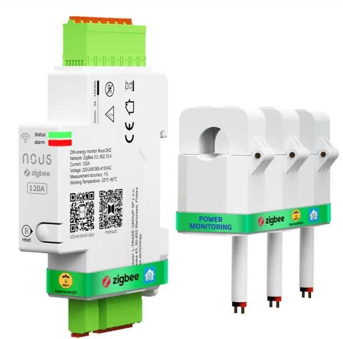 NOUS D4Z - Inteligentny monitor energii DIN ZigBee 120A