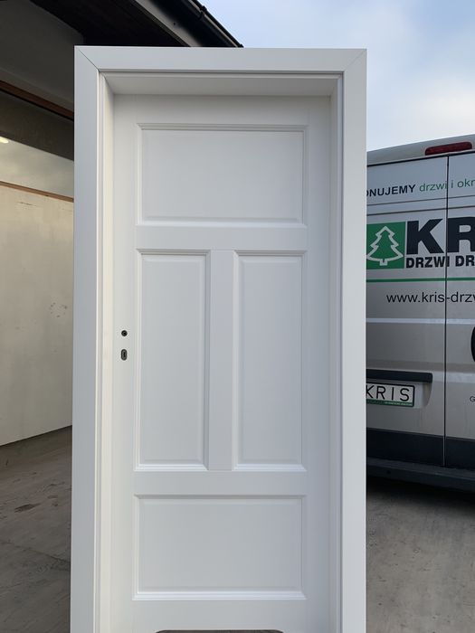 Drzwi drewniane sosnowe Białe OD RĘKI 800 OFERT z futryną regulowaną