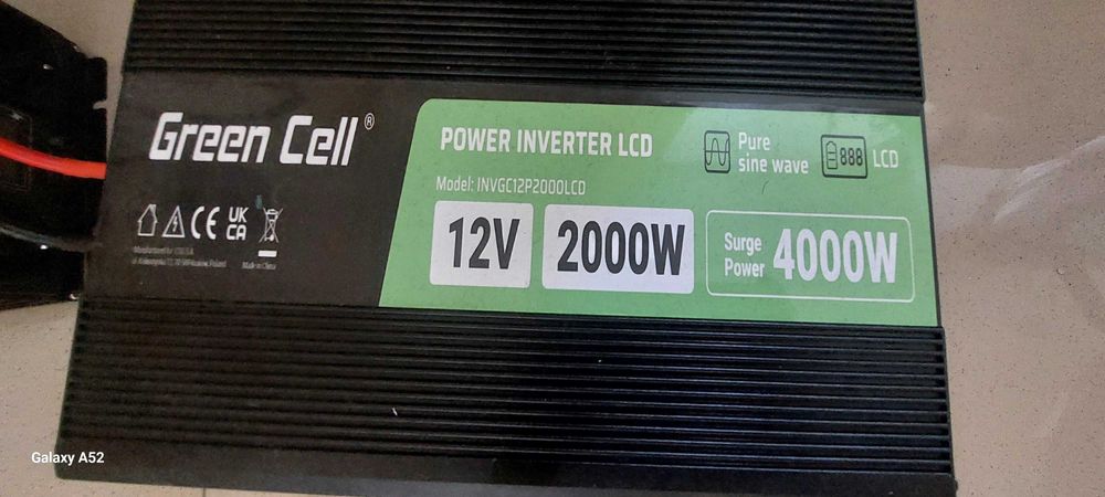 Інвертор Перетворювач Green Cell 12V na 230V 2000W/4000W Pure sinus