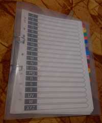 Segregator A4 20mm bezbarwny z alfabetycznymi przekładkami NOWY