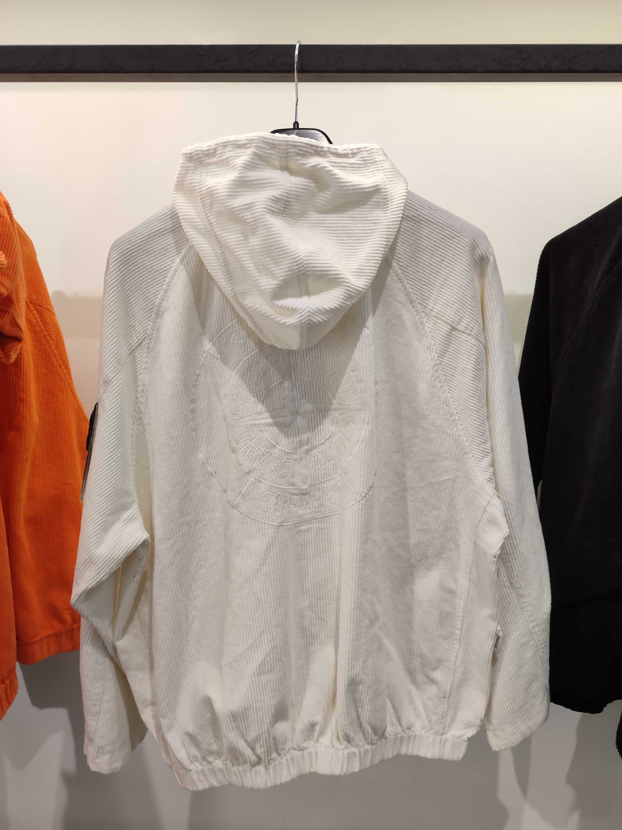 Худі Stone Island x Supreme 402S4 CORDUROY 500 White