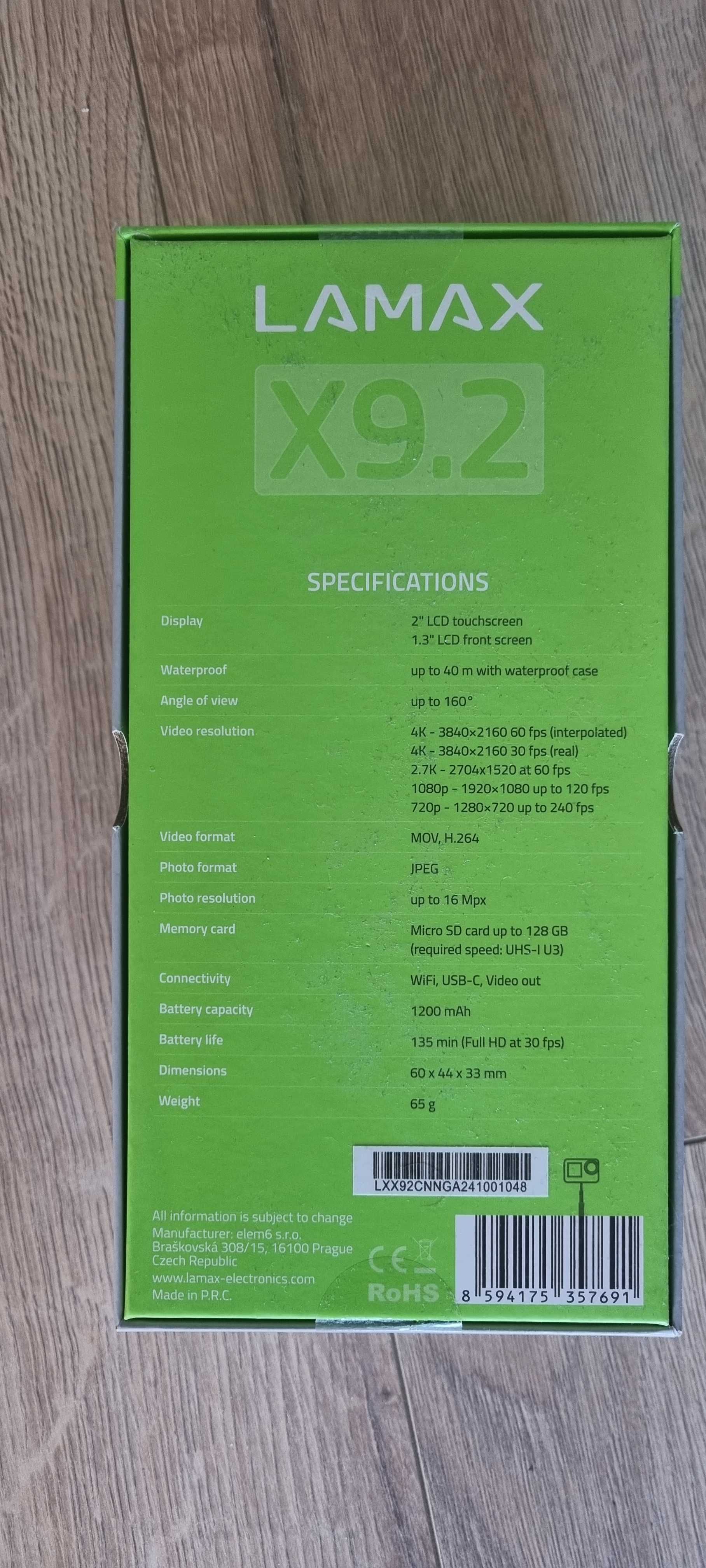 Lamax X9.2 Action camera - nowa zaplombowana