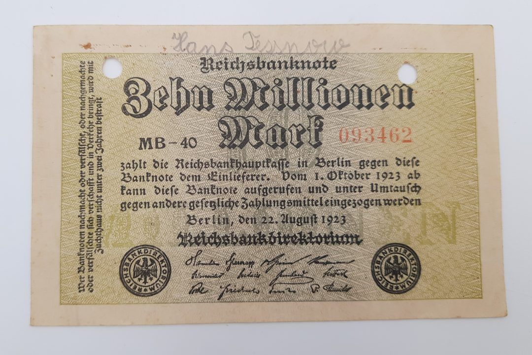 Stary Banknot kolekcjonerski Niemcy 10 milionów marek 1923