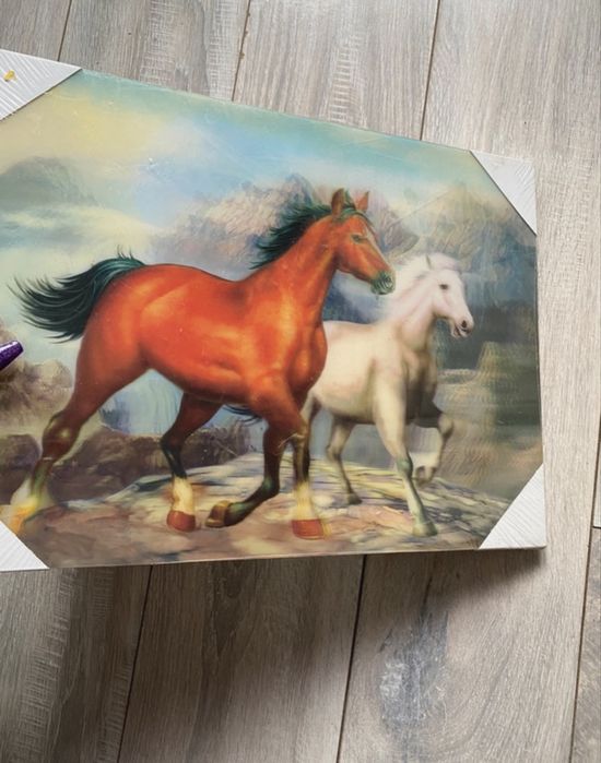 Obraz 3D na drewnie konie w galopie nowy horses