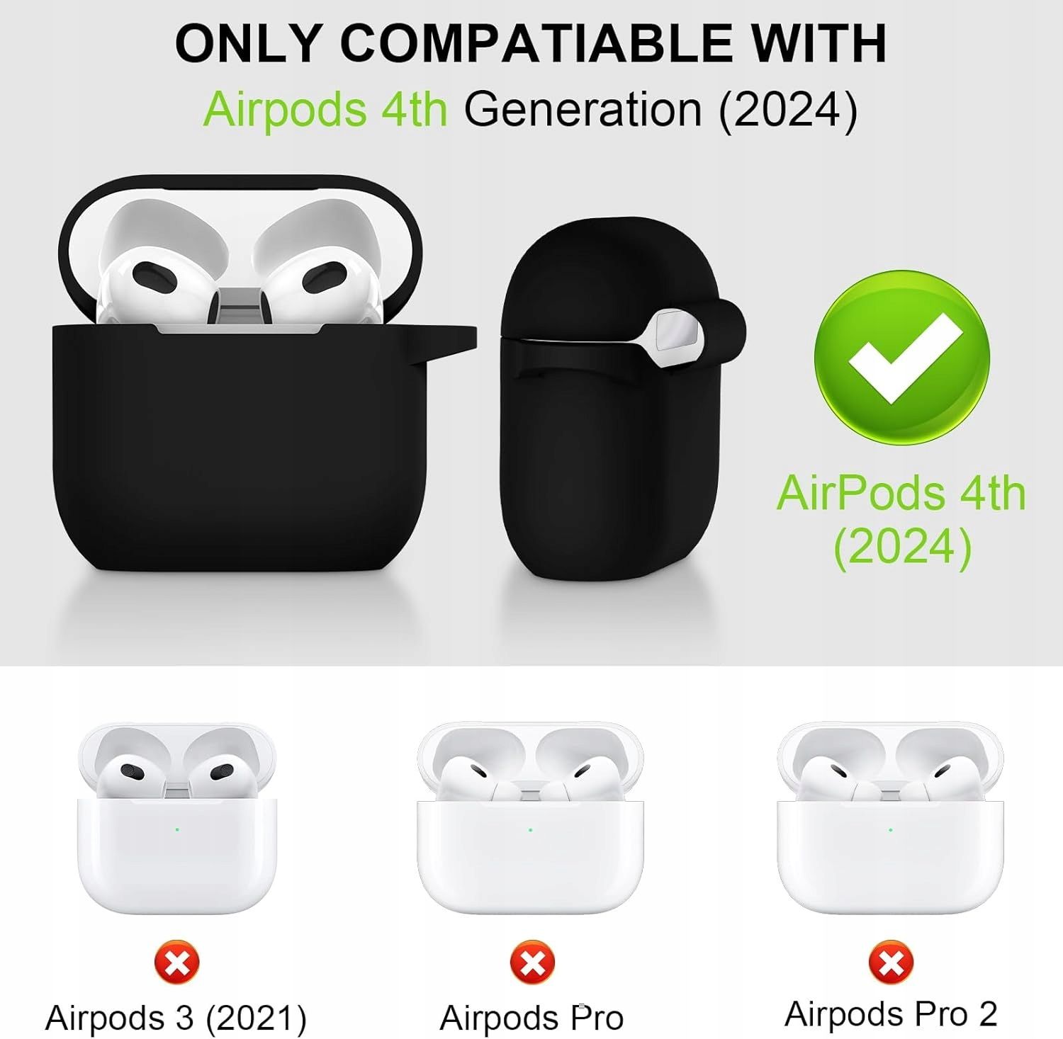 Silikonowe Etui Do Apple AirPods 4 Generacji Czarne