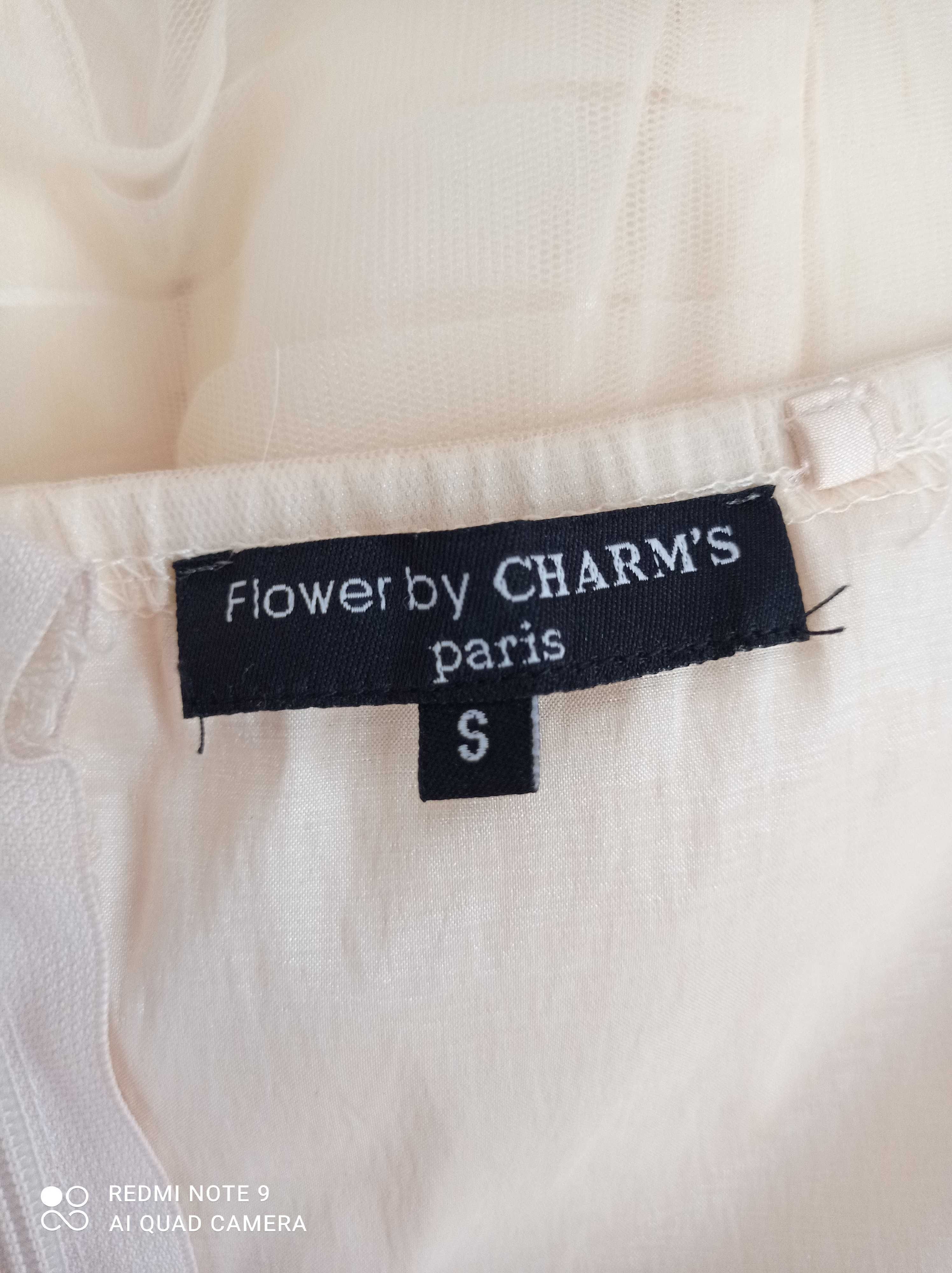 Sukienka tiulowa ciepły beż Flower by CHARM'S paris S