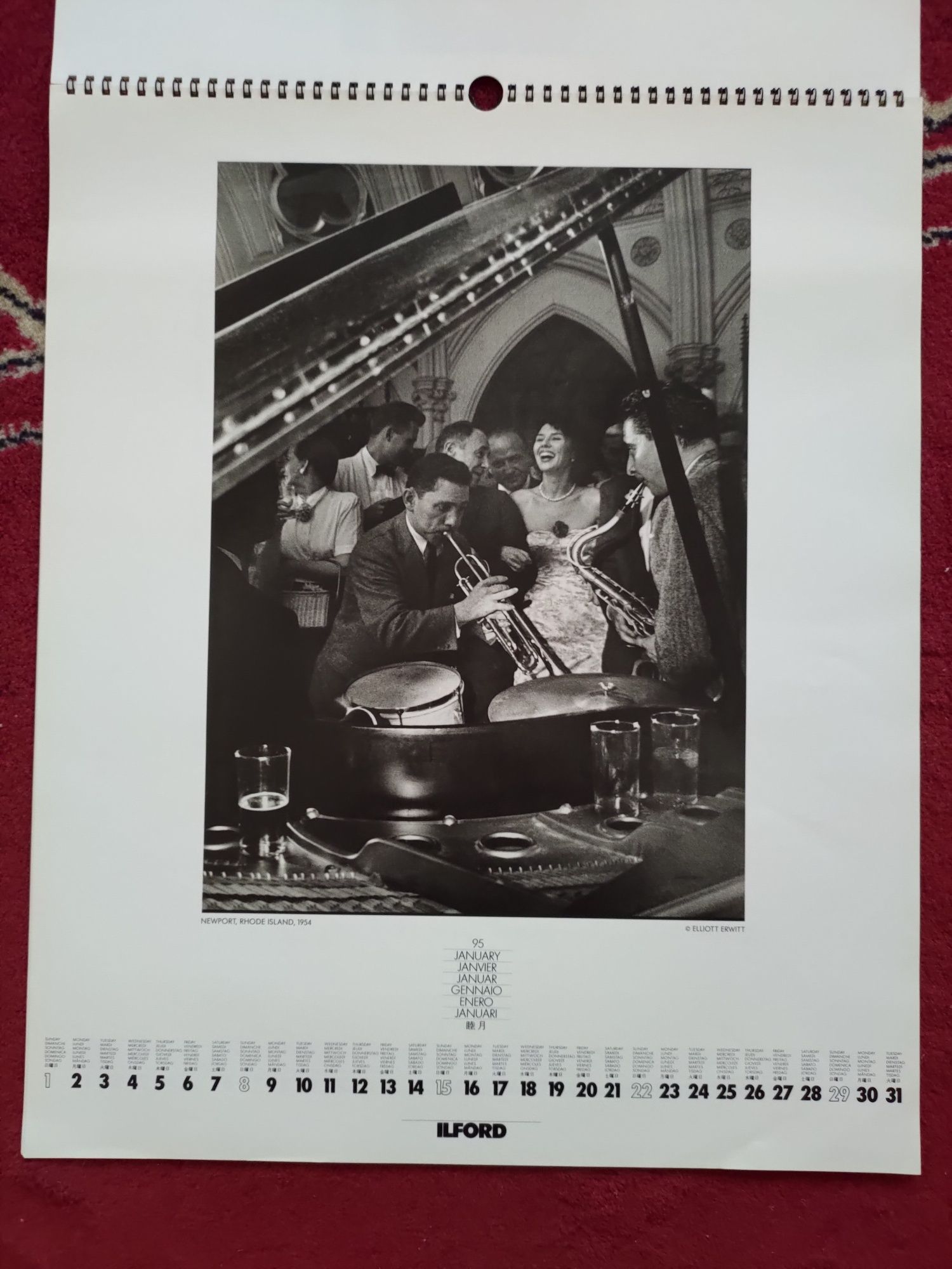 Calendário de parede Ilford 1995