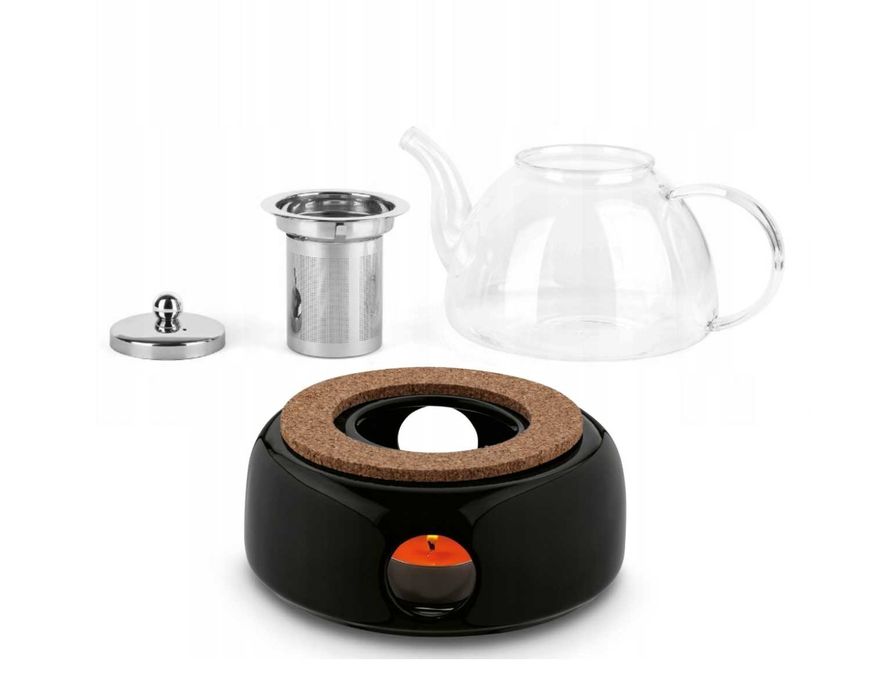 Zaparzacz do herbaty PODGRZEWANY 1.2L Dzbanek ELEGANCKI szklany jakość