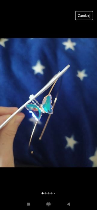 Opaska motylek kryształowy