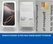 Telefon iPhone 16 Pro Max 256Gb Desert Titanium Nowy!!!