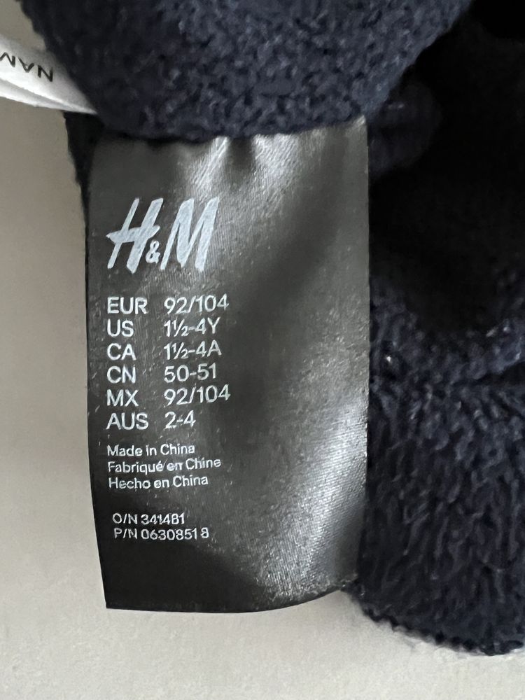 H&M czapka zimowa na polarze z nausznikami r. 2-4 lata