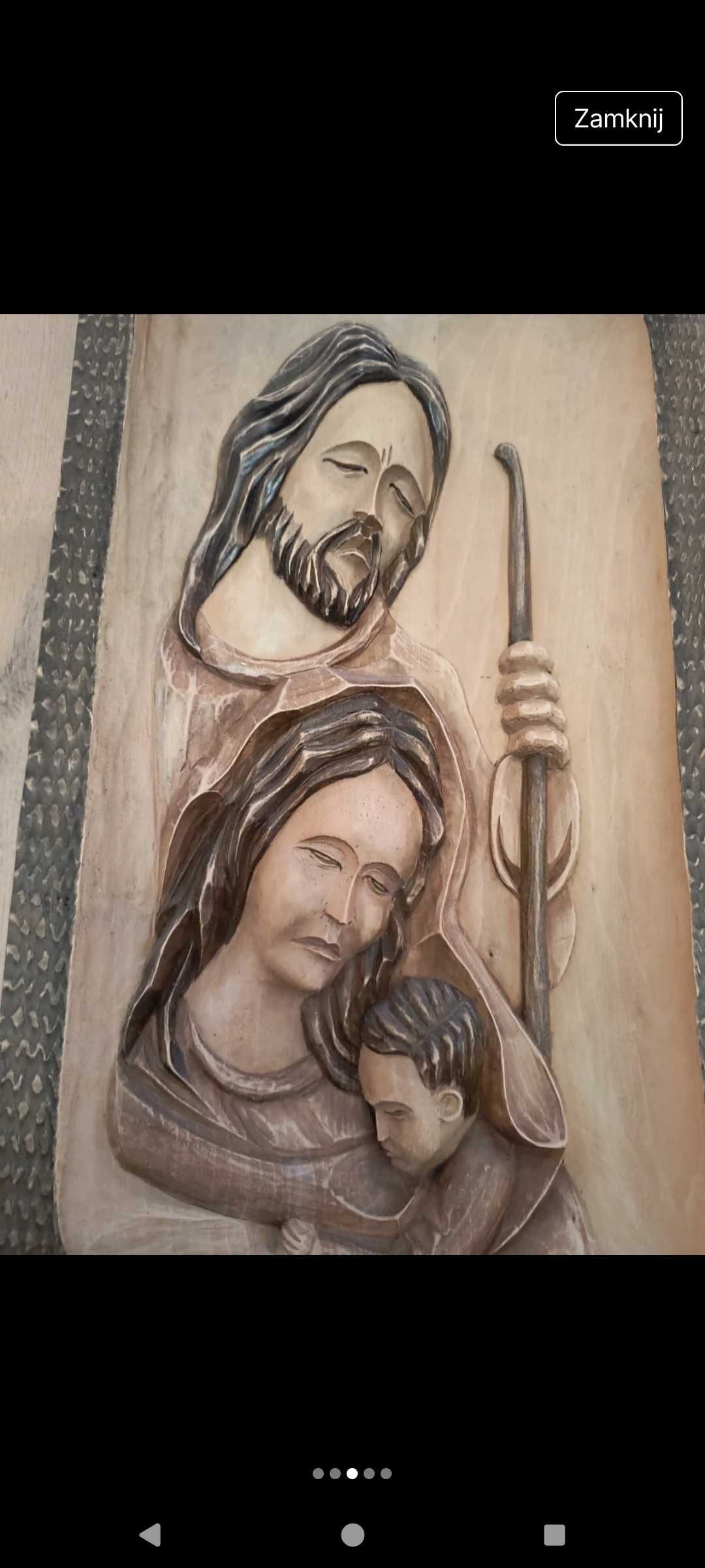 Obraz Świętej Rodziny 3d, rzeżba