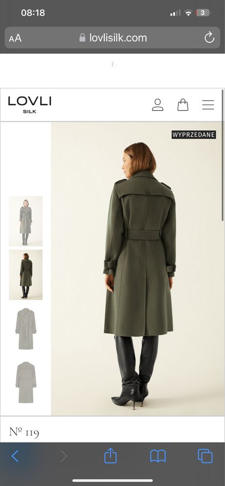 Lovli silk płaszcz wełna jedwab roz M nowy