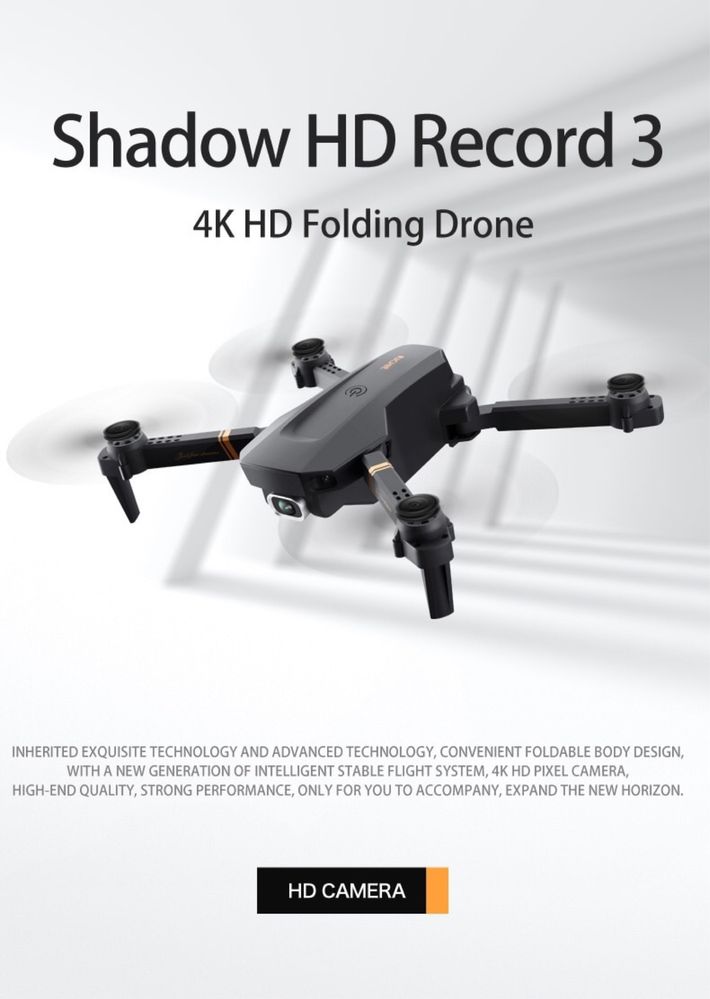 Multifunkcyjny składany DRON z kamerą 4K Shadow Record HD + komplet!