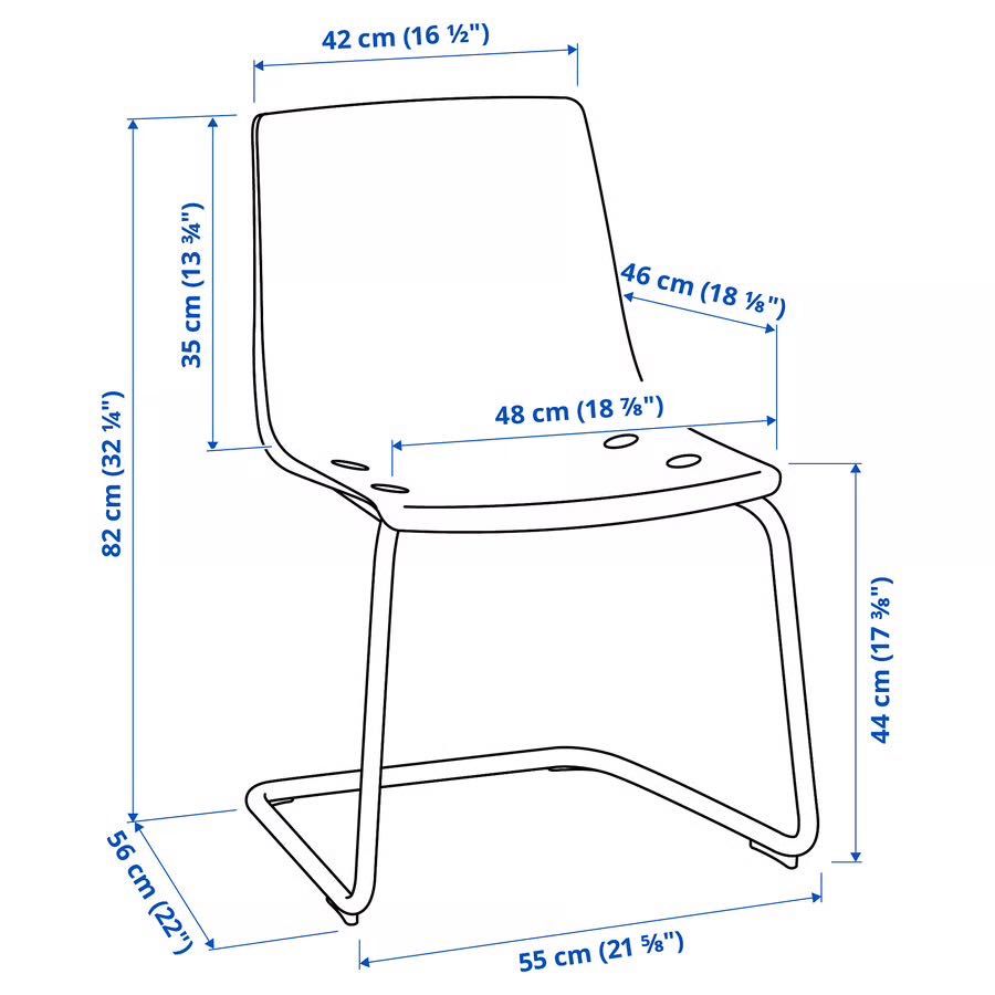 2 cadeiras TOBIAS IKEA, transparente castanho-avermelhado/cromado