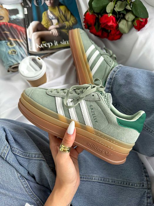Кросівки Adidas Gazelle Bold Olive premium