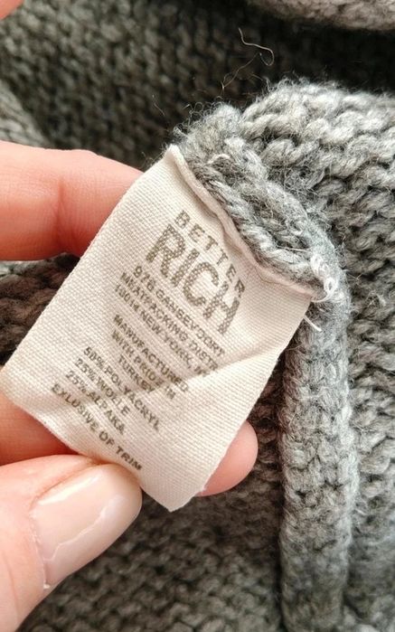 Szary sweter Better Rich XL • alpaka & wełna  premium knit must-have