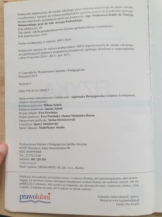 Fizyka 1 WSIP podręcznik