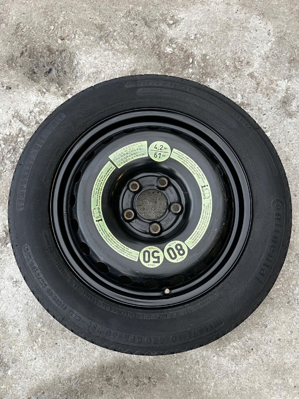 KOŁO ZAPASOWE DOJAZDOWE MERCEDES C-KLASA W204 125/90 R16