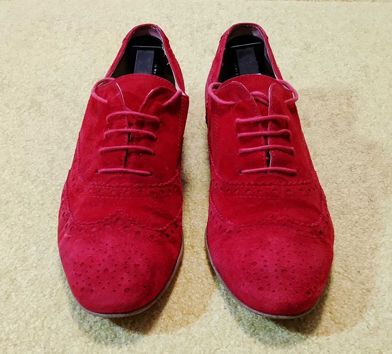 JHAY EU 43 (Made in Spain) для Crispins — червоні замшеві броги туфлі