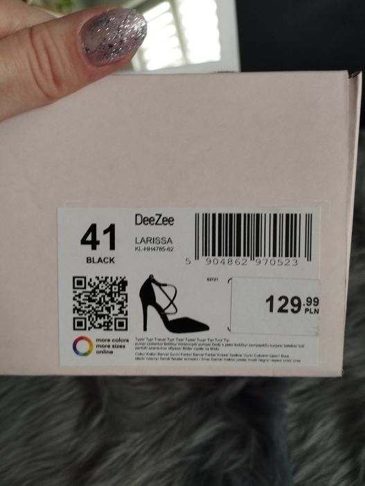Szpilki buty na obcasie wieczorowe z cyrkoniami