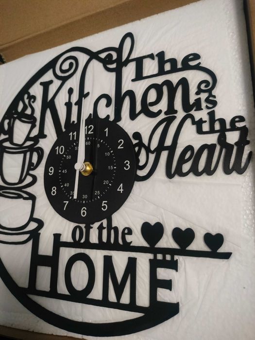 Zegar kuchenny ścienny z płyty winylowej Kitchen Home