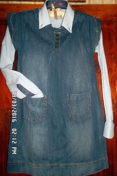 джинсовый сарафан платье Франция, Okaidi 156см