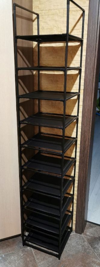 Szafka na 10 Par Butów – Czarny Regał Loft, Metalowy i Modułowy
