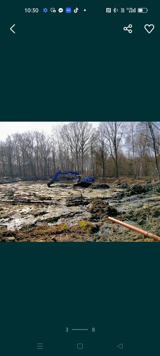 Czyszczenie odmulanie  Stawów Zbiorników KOPARKA LONG, REFULER
