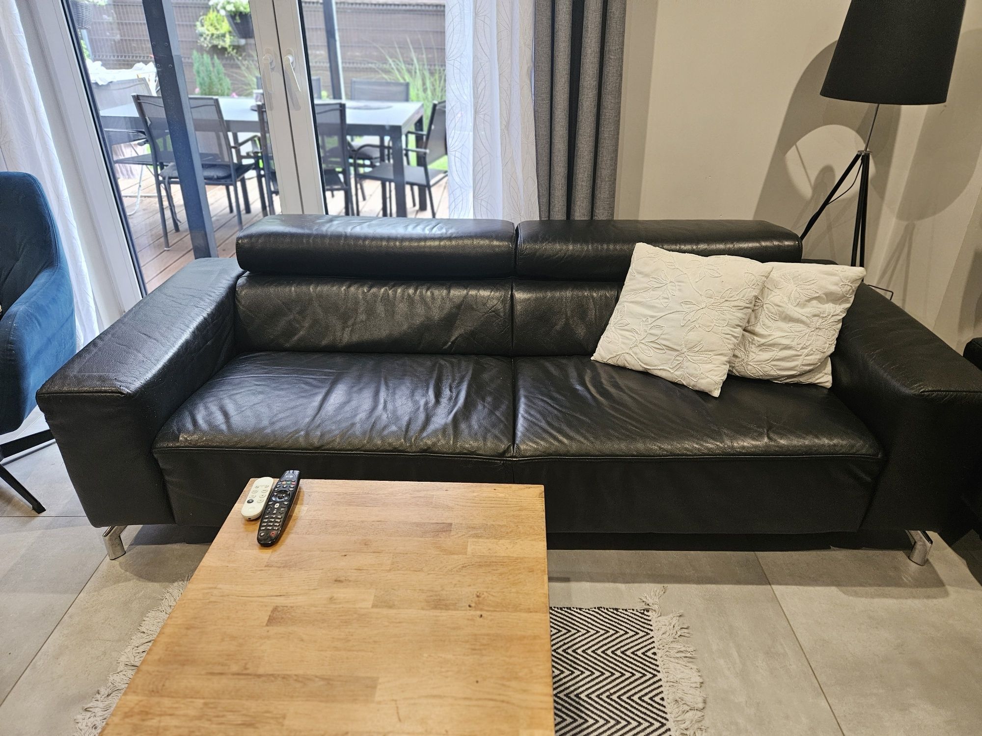 Sofa 3+2 czarna skóra z salonu Agata