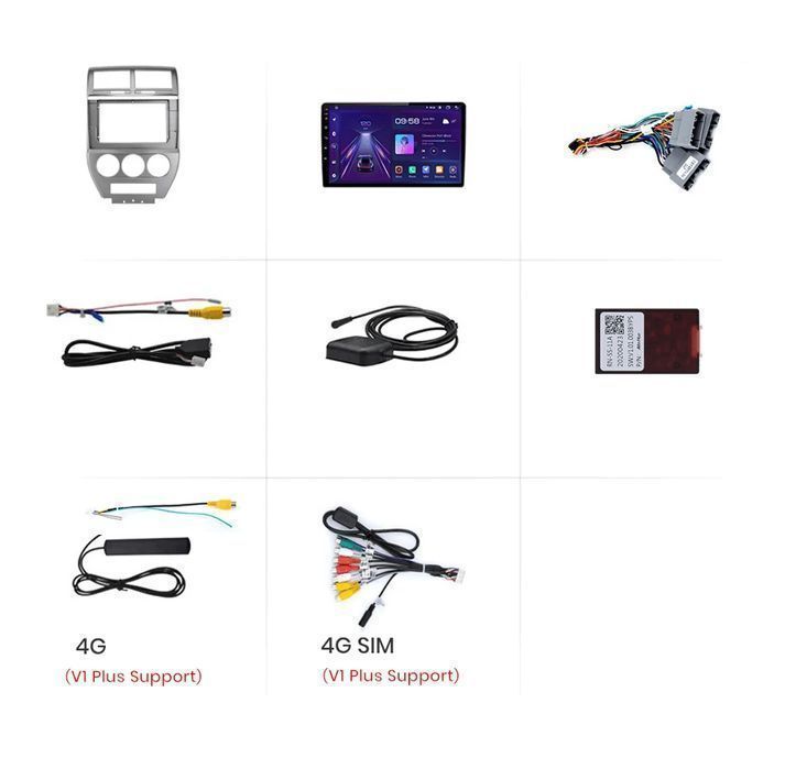 Nowoczesne Radio Android do Jeep Compass 2007 - 2009, 6GB 128GB