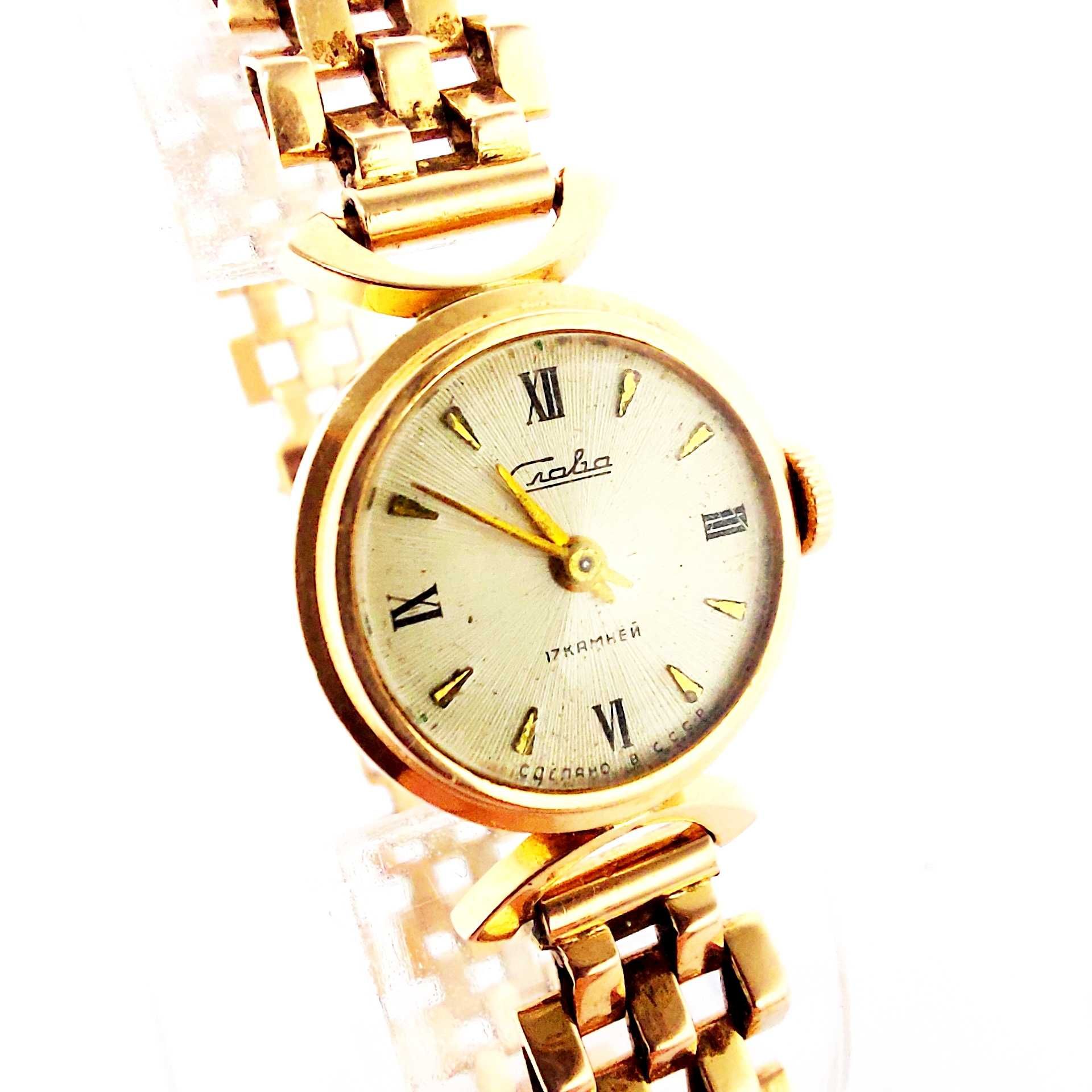 Złoty zegarek 49727 SLAVA 17 kamieni (585) 27,06G
