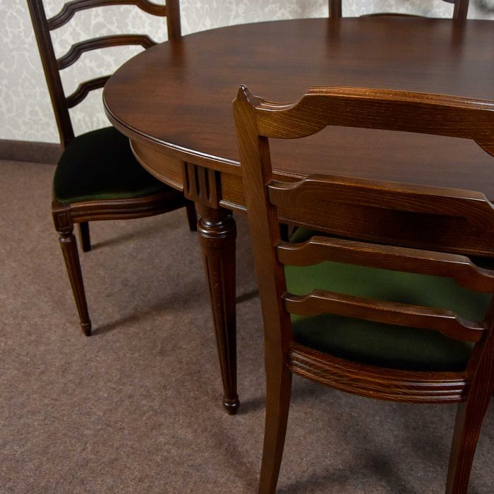 Stylowy komplet mebli owalny stół i 6 krzeseł krzesła