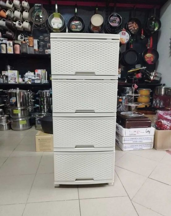 Комод пластиковий алеана Ротанг «Біла троянда» (Світло-бежевий)