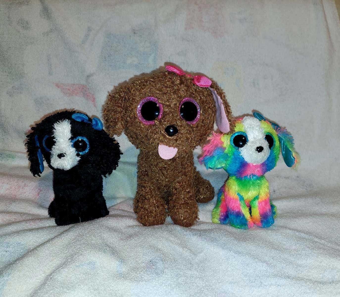 Zestaw mama i 2 córki rodzina TY Beanie Boos piesek Maddie Lola Tracey