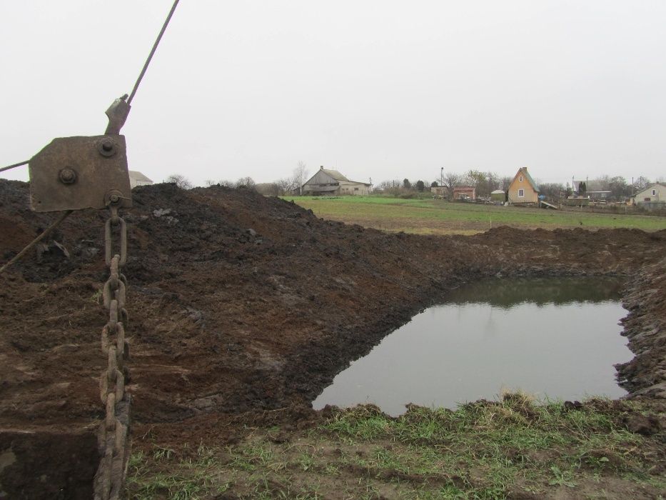 Послуги екскаватором (драглайн), копання водойм та ставків .