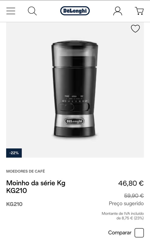 Moinho cafe DeLonghi