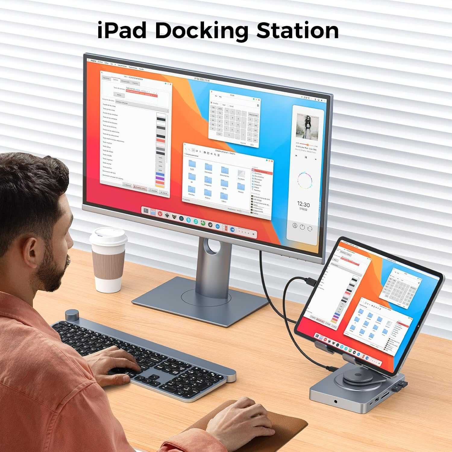 Obrotowa stacja dokująca USB-C 360° do iPada, iPada Pro, tabletu itp.