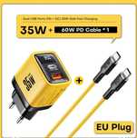 Зарядка Asometech GaN 35W с дисплеем + кабель 60W в комплекте