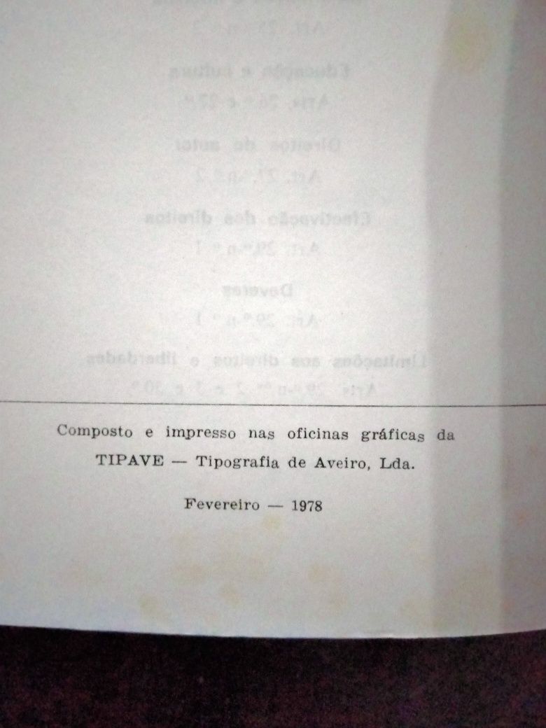 Livro: Constituição da República Portuguesa