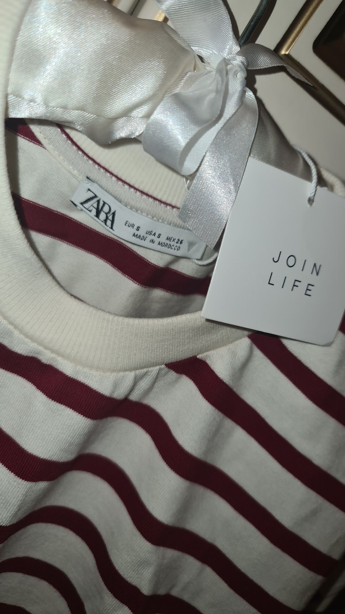 Zara кофта в полоску лонгслив свитер