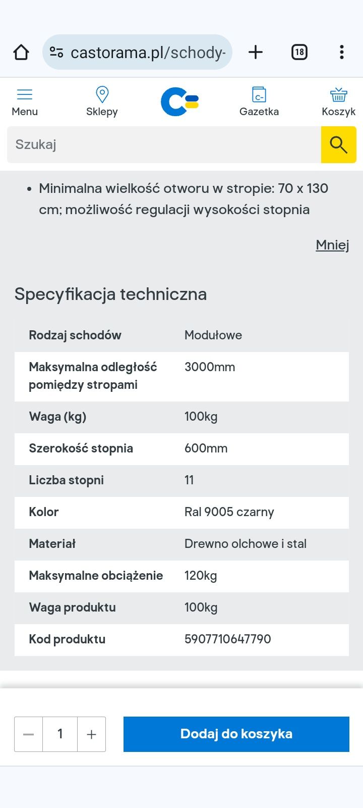 Schody modułowe.