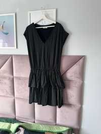 Sukienka Reserved XL czarna w kropeczki groszki