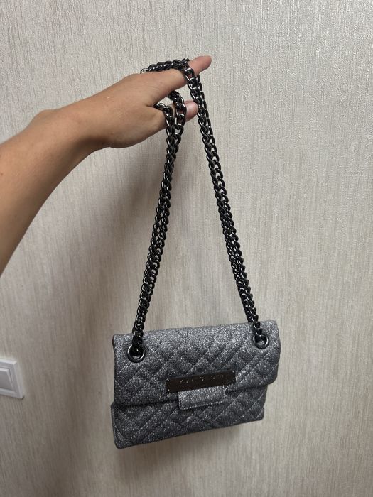 Сумка kurt geiger вечірня срібна з блискітками