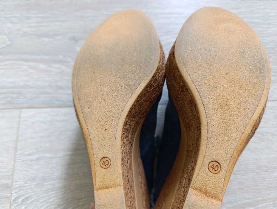 Сабо джинсовые на платформе