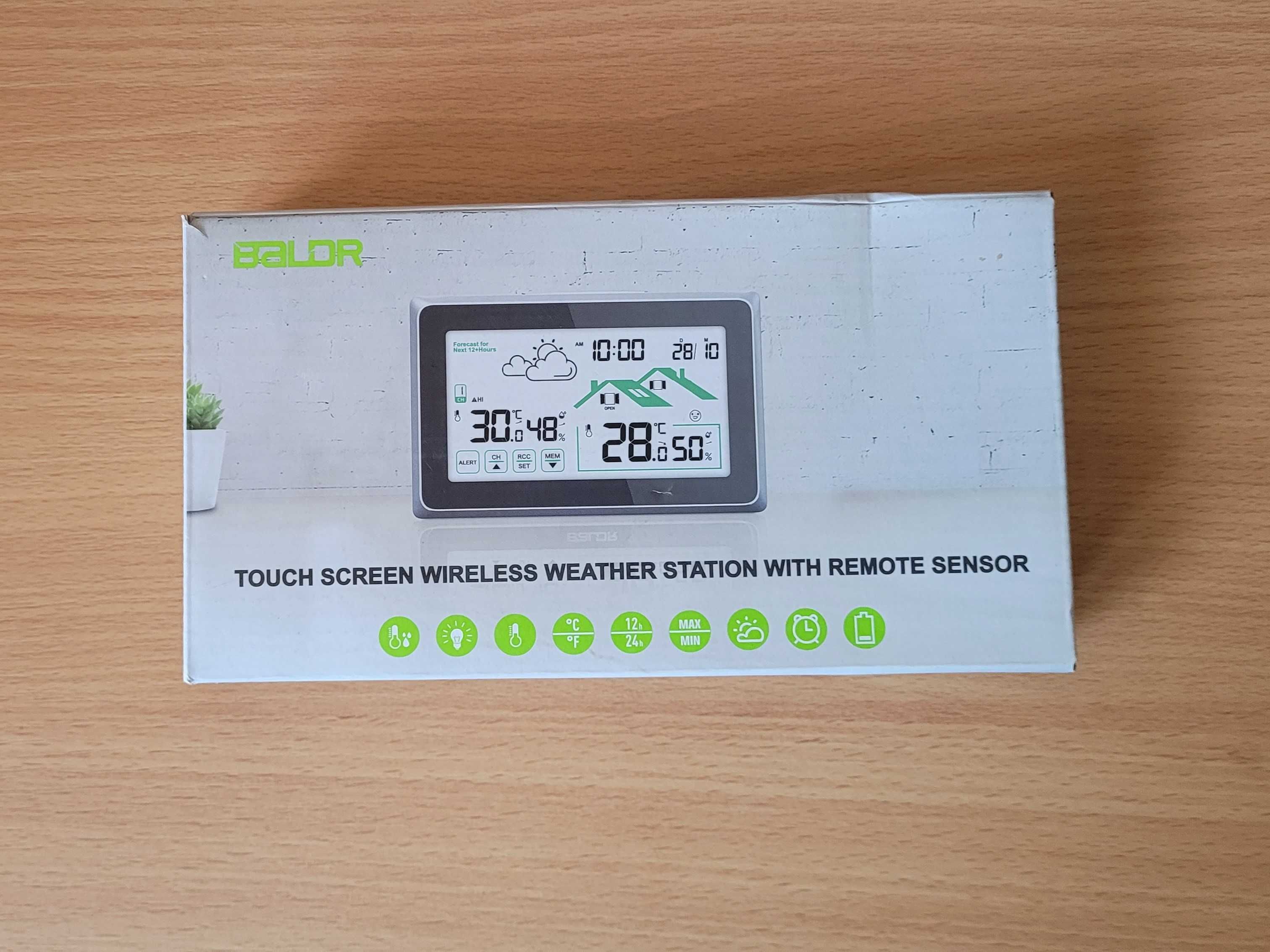 Stacja Pogodowa Baldr  alarm plus dodatkowy czujnik, ekran 5.43 cala