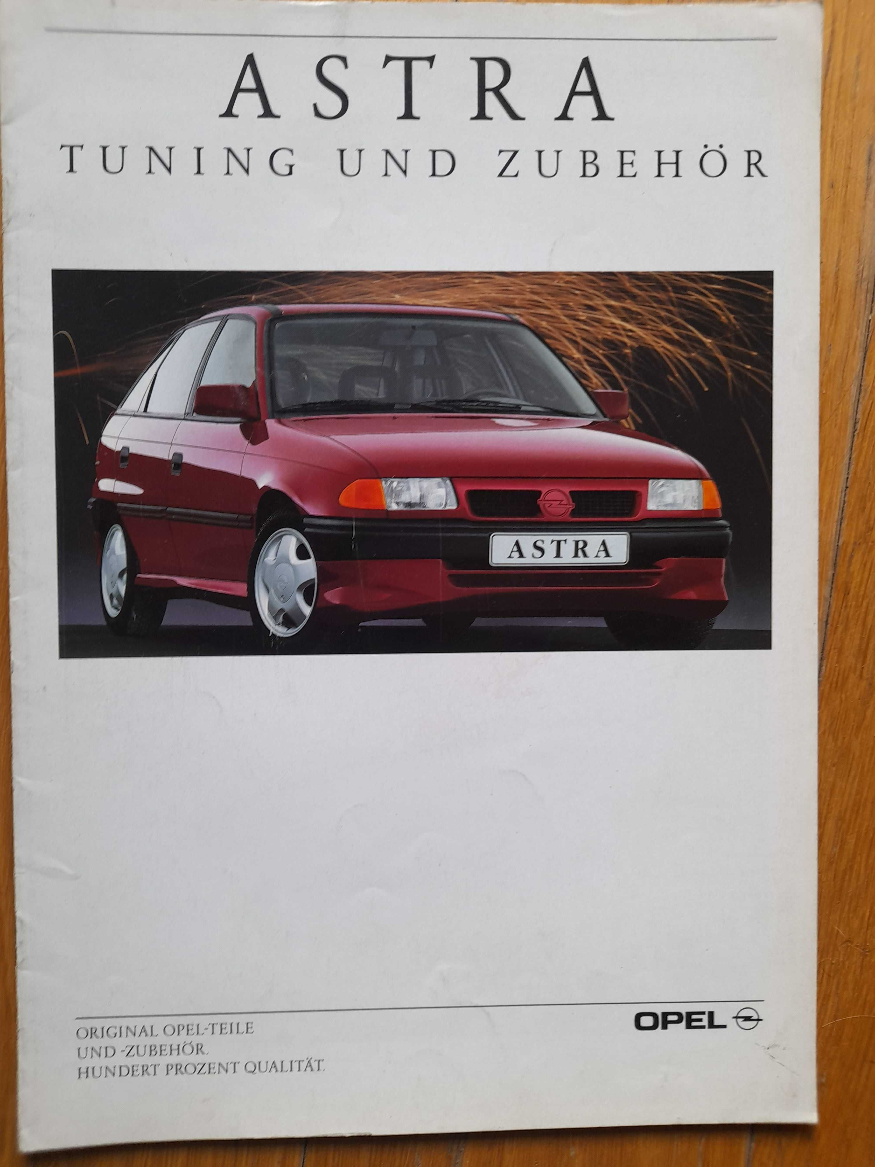 OPEL Astra tuning i wyposażenie dodatkowe prospekt niemiecki 1991